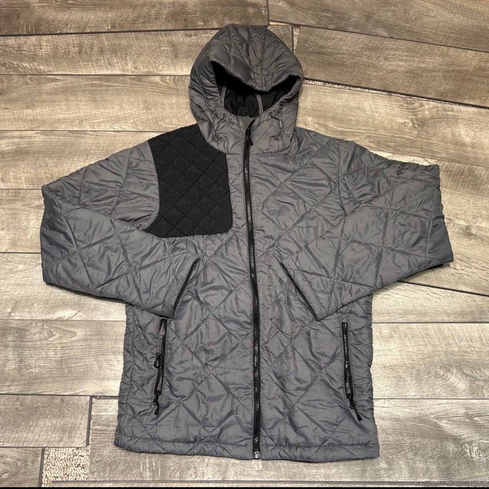 Columbia gray Mens Omni-Heat Full Zip Puffer Jacket Coat Parka Size Medium
